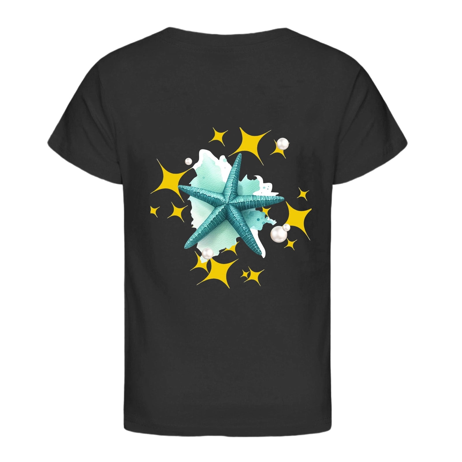Piuwrlz T-Shirt Boy/Girls Short Sleeve Printed Top Black