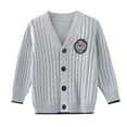 thumbnail image 1 of BOOMNY Kids Infants Girls Sweaters Long Sleeve School Uniform Knit Cardigan Sweater For Kids Thermal Fall Winter Knitwear, 1 of 4