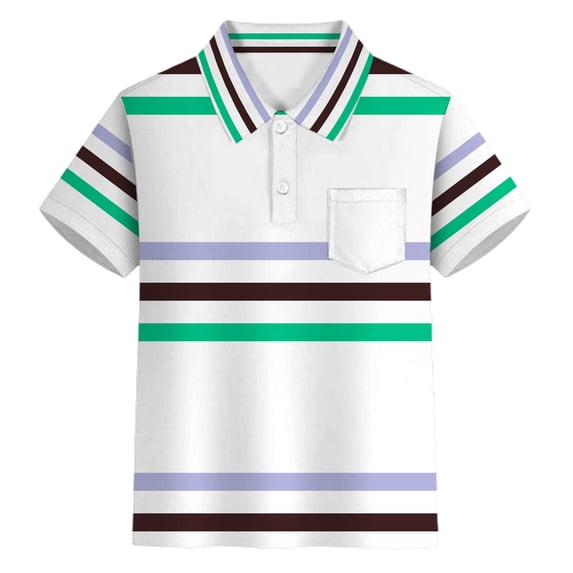 BOOMNY Mardi Gras Unisex Boys Girls Tshirts Short Sleeve Buttons T Shirts for Boys Carnival Striped Breathable Loose Fit Cozy Childrens Dailywear