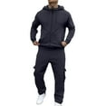 thumbnail image 1 of BOOMNY Men'S Sweatsuits Solid Color Fleece Lined Hoodies Baggy Sweatpants 2Pcs Gym Sweat Suits Running Jogging Fall Winter Athletic Tracksuit Outfits, 1 of 9