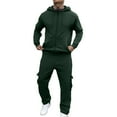 thumbnail image 1 of BOOMNY Men'S Sweatsuits Solid Color Fleece Lined Hoodies Baggy Sweatpants 2Pcs Gym Sweat Suits Running Jogging Fall Winter Athletic Tracksuit Outfits, 1 of 9