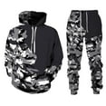 thumbnail image 1 of BOOMNY Men Sweatsuits Set Camouflage Graphic Hoodies Sweatpants 2Pcs Gym Sweat Suits Running Jogging Fall Winter Athletic Tracksuit Outfits, 1 of 2