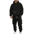thumbnail image 1 of BOOMNY Men Sweatsuits Set Plus Size Hoodies Baggy Sweatpants 2Pcs Gym Sweat Suits Running Jogging Fall Winter Athletic Tracksuit Outfits, 1 of 8