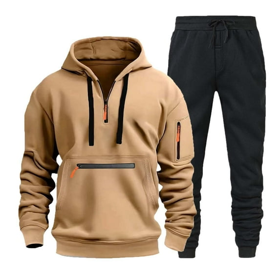 BOOMNY Men Sweatsuits Set Plus Size Hoodies Sweatpants 2Pcs Gym Sweat Suits Running Jogging Fall Winter Athletic Tracksuit Outfits