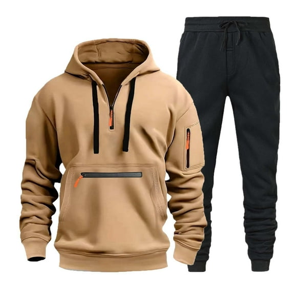 BOOMNY Men Sweatsuits Set Plus Size Hoodies Sweatpants 2Pcs Gym Sweat Suits Running Jogging Fall Winter Athletic Tracksuit Outfits