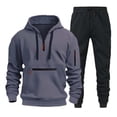 thumbnail image 1 of BOOMNY Men Sweatsuits Set Plus Size Hoodies Sweatpants 2Pcs Gym Sweat Suits Running Jogging Fall Winter Athletic Tracksuit Outfits, 1 of 2