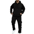 thumbnail image 1 of BOOMNY Men Sweatsuits Set Plus Size Hoodies Sweatpants 2Pcs Gym Sweat Suits Running Jogging Fall Winter Athletic Tracksuit Outfits, 1 of 7