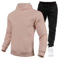 thumbnail image 1 of BOOMNY Men Sweatsuits Set Solid Color Hoodies Sweatpants 2Pcs Gym Sweat Suits Running Jogging Fall Winter Athletic Tracksuit Outfits, 1 of 3