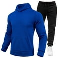 thumbnail image 1 of BOOMNY Men Sweatsuits Set Solid Color Hoodies Sweatpants 2Pcs Gym Sweat Suits Running Jogging Fall Winter Athletic Tracksuit Outfits, 1 of 2