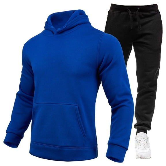 BOOMNY Men Sweatsuits Set Solid Color Hoodies Sweatpants 2Pcs Gym Sweat Suits Running Jogging Fall Winter Athletic Tracksuit Outfits