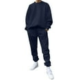 thumbnail image 1 of BOOMNY Men Sweatsuits Set Solid Color Sweatshirts Baggy Pants 2Pcs Gym Sweat Suits Running Jogging Fall Winter Athletic Tracksuit Outfits, 1 of 5