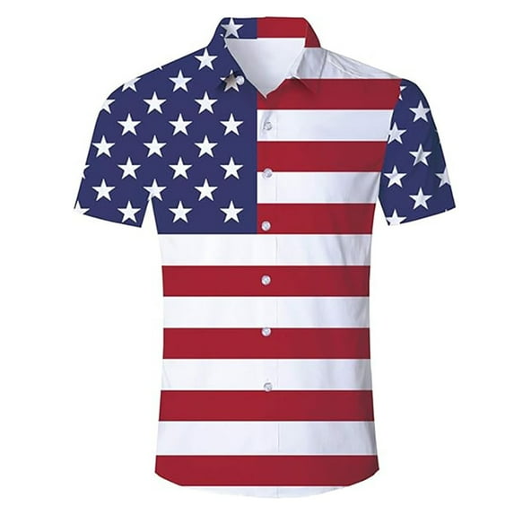BOOMNY Men's 4th Of July Tshirts Short Sleeve Patriotic July 4th Usa Flag Star Striped Printed T Shirts For Men 4th Of July Soft Summer Tee Shirts Comfy Dailywear