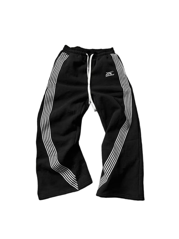 Men's Baggy Pants Patchwork Color Sports Pants for Men Wide Leg Hippop Loose Fall Winter Trousers With Pocket