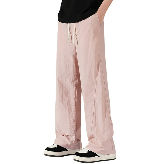 BOOMNY Men's Baggy Pants Solid Color Sports Pants for Men Wide Leg Lightweight Loose Fall Athletic Joggers Trousers With Pocket