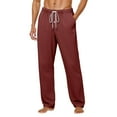 thumbnail image 1 of BOOMNY Men's Pajama Pants Wide Leg Pajamas Pants for Men Solid Color Soft Pj Bottoms Pant With Pockets Cozy Homewear Loungewear, 1 of 6