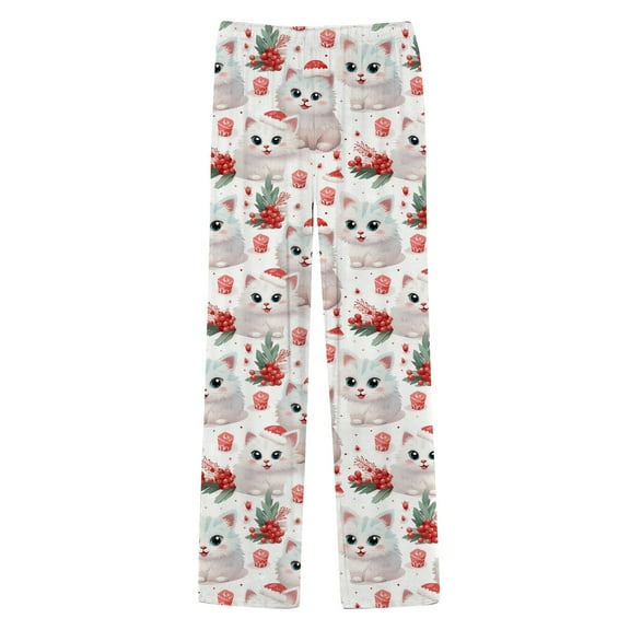 BOOMNY Christmas Men's Pajama Pants Wide Leg Pajamas Pants for Men Xmas Snowflake Graphic Soft Pj Bottoms Pant With Pockets Cozy Homewear Loungewear