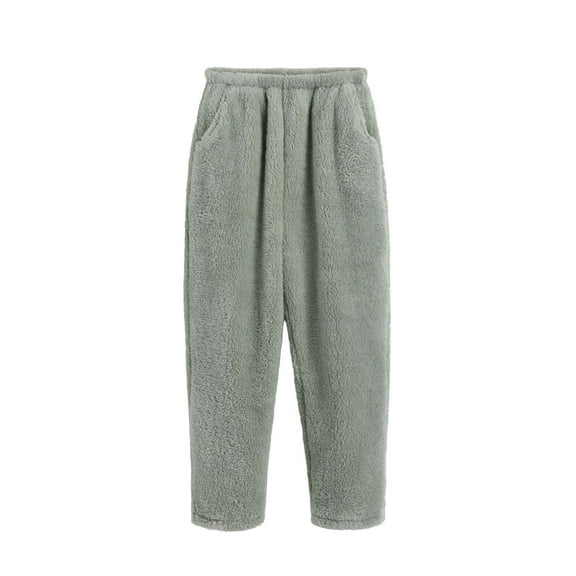 BOOMNY Men's Pajama Pants Wide Leg Thick Flannel Pajamas Pants for Men Plaid Soft Pj Bottoms Pant With Pockets Warm Thermal Fall Winter Homewear Loungewear