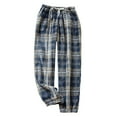 thumbnail image 1 of BOOMNY Men's Pajama Pants Wide Leg Thick Flannel Pajamas Pants for Men Plaid Soft Pj Bottoms Pant With Pockets Warm Fall Winter Homewear Loungewear, 1 of 3