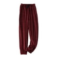thumbnail image 1 of BOOMNY Men's Pajama Pants Wide Leg Thick Fleece Pajamas Pants for Men Solid Color Soft Pj Bottoms Pant With Pockets Warm Thermal Fall Winter Homewear Loungewear, 1 of 3