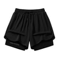 thumbnail image 1 of BOOMNY Men's Shorts Solid Color Elastic Waist Drawstring Double Lined Shorts For Man Soft Loose Fit Summer Workout Shorts Comfy Mens Dailywear, 1 of 3