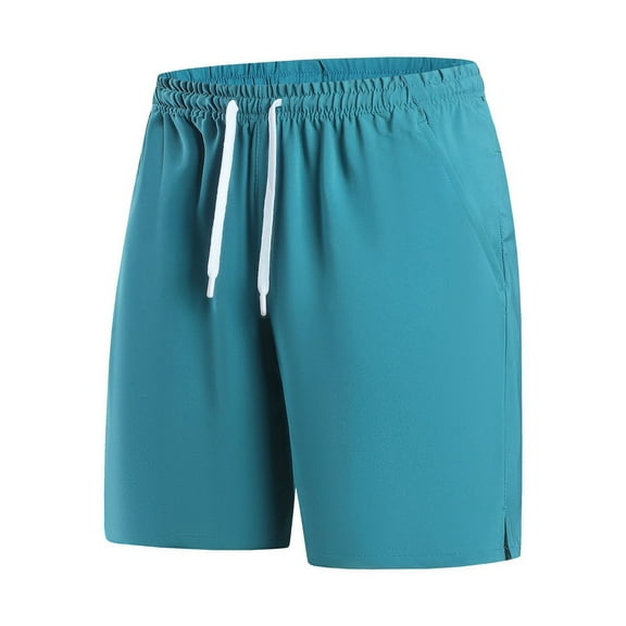 BOOMNY Men's Shorts Solid Color Elastic Waist Drawstring Sports Shorts For Man Loose Fit Quickly Dry Summer Shorts Comfy Mens Dailywear