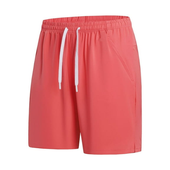 BOOMNY Men's Shorts Solid Color Elastic Waist Drawstring Sports Shorts For Man Loose Fit Quickly Dry Summer Shorts Leisure Mens Dailywear