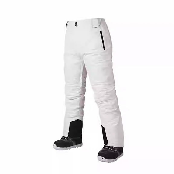 BOOMNY Men's Skiing Pants Solid Color Thick Ski Pants for Men Wide Leg Windproof Waterproof Warm Thermal Fall Winter Snowboarding Snow Pants With Pocket