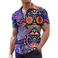 thumbnail image 1 of CONZONE Mens 70S Disco Buttons Down Shirts Long Sleeve Shirts for Men Trendy Floral Graphic Lapel Soft Lightweight Tops, 1 of 3