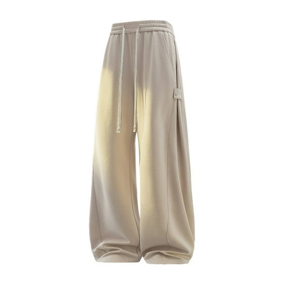 BOOMNY Mens Baggy Pants Solid Color Sweatpants for Men Wide Leg Plus Size Loose Fall Athletic Joggers Trousers With Pocket