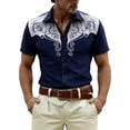 thumbnail image 1 of CONZONE Mens Buttons Down Shirts Short Sleeve Shirts for Men Trendy Western Cowboy Graphic Lapel Soft Lightweight Tops, 1 of 4