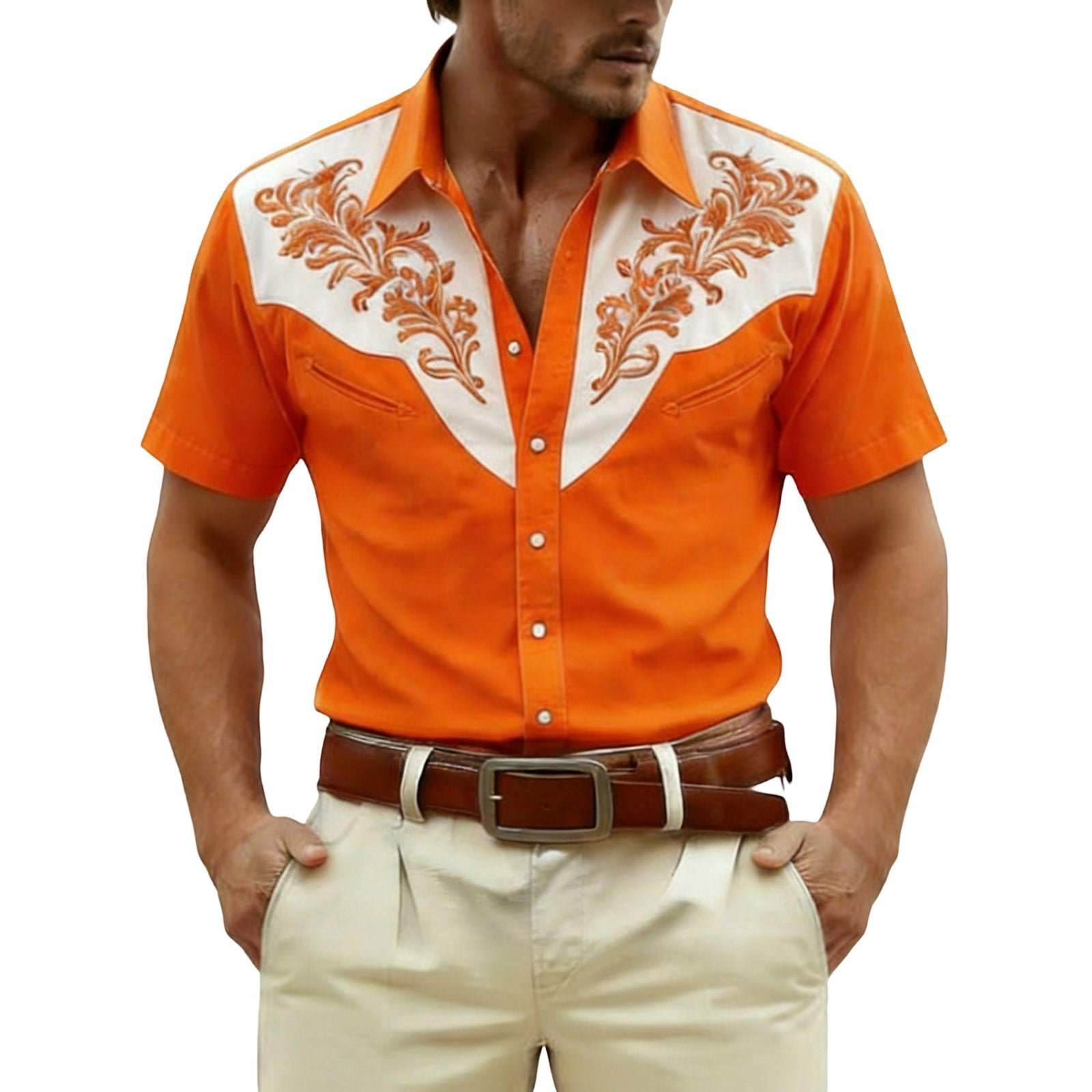 CONZONE Mens Buttons Down Shirts Short Sleeve Shirts for Men Trendy ...