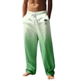 thumbnail image 1 of BOOMNY Mens Hawaii Linen Pants Wide Leg Pants for Men Loose Fit Elastic Waist Drawstring Tropical Graphic Summer Beach Pant With Pocket, 1 of 4