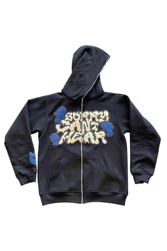 Mens Hoodies Long Sleeve Hoodie for Men Letter Graphic Y2K Streetwear Zip Up Pullover Hooded Sweatshirt Cozy Fall Winter Hoodies With Pocket