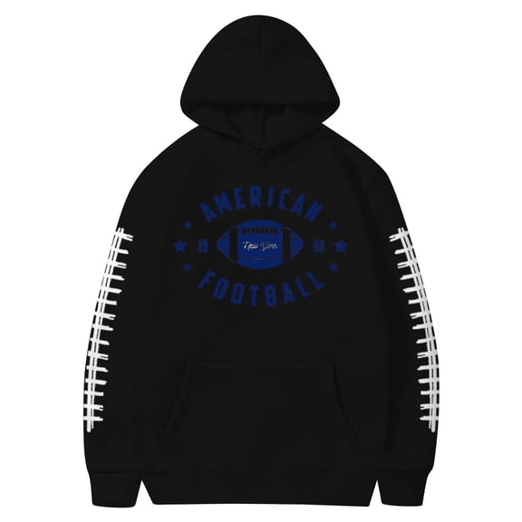 BOOMNY Mens Hoodies Long Sleeve Hoodie for Men Rugby Graphic Y2K Soft Warm Pullover Hooded Sweatshirt Cozy Fall Winter Hoodies With Pocket