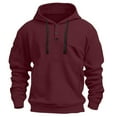 thumbnail image 1 of BOOMNY Mens Hoodies Long Sleeve Hoodie for Men Solid Color Buttons Soft Warm Pullover Hooded Sweatshirt Cozy Fall Winter Hoodies With Pocket, 1 of 4