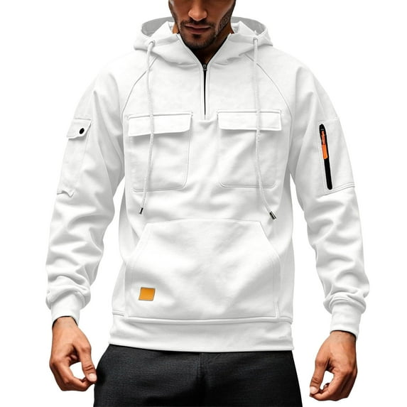 BOOMNY Mens Hoodies Long Sleeve Hoodie for Men Solid Color Plus Size Soft Warm Pullover Hooded Sweatshirt Cozy Fall Winter Hoodies With Pocket