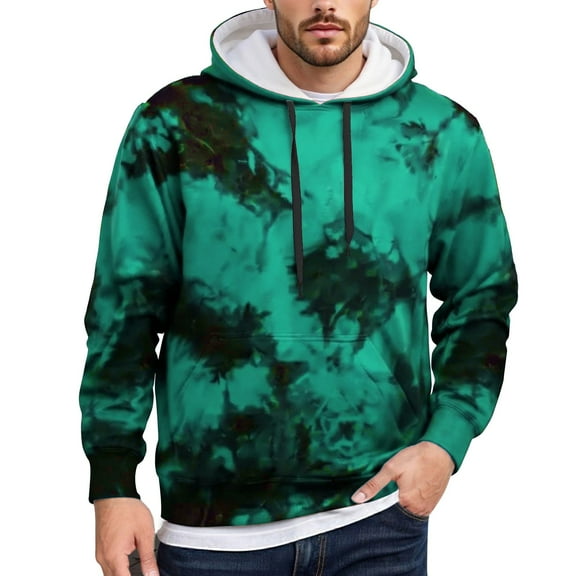 BOOMNY Mens Hoodies Long Sleeve Hoodie for Men Tie Dye Streetwear Soft Warm Pullover Hooded Sweatshirt Cozy Fall Winter Hoodies With Pocket