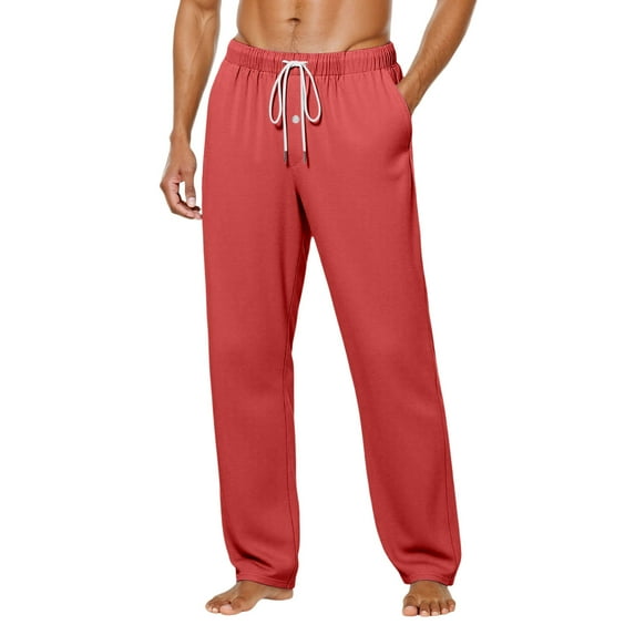 BOOMNY Mens Pajama Pants Wide Leg Pajamas Pants for Men Solid Color Soft Pj Bottoms Pant With Pockets Cozy Homewear Loungewear