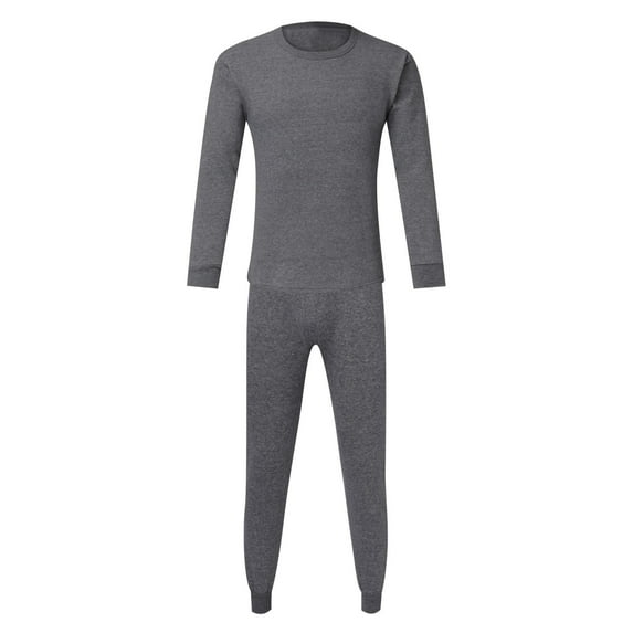 BOOMNY Mens Sweatsuits Solid Color Pajamas Pants 2Pcs Thermal Underwear Sets Warm Fall Winter Bottoming Outfits Homewear Loungewear