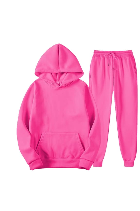 Mens Track Suits Solid Color Lined Hoodies Sweatpants 2Pcs Gym Sweat Suits Running Jogging Fall Winter Athletic Tracksuit Outfits