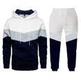 thumbnail image 1 of BOOMNY Mens Tracksuits Patchwork Color Hoodies Sweatpants 2Pcs Gym Sweat Suits Running Jogging Fall Winter Athletic Tracksuit Outfits, 1 of 2