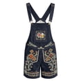 thumbnail image 1 of BOOMNY Oktoberfest Mens Short Bib Overalls Wide Leg Short Jumpsuits for Men Loose Fit Elastic Waist Drawstring Embroidery Casual Shortalls With Pocket, 1 of 4