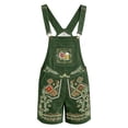 thumbnail image 1 of BOOMNY Oktoberfest Mens Short Bib Overalls Wide Leg Short Jumpsuits for Men Loose Fit Elastic Waist Drawstring Embroidery Casual Shortalls With Pocket, 1 of 4