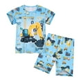 thumbnail image 1 of BOOMNY Toddler Baby Boys Outfit Set Short Sleeve Cartoon Excavator Printed Tshirts Stretchy Shorts 2Pcs Outfit Sets Soft Loose Fit Clothes Sets Comfy Childs Dailywear, 1 of 6