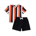 thumbnail image 1 of BOOMNY Toddler Baby Boys Outfit Set Short Sleeve Striped Prints T-Shirt Shorts 2 Peice Sports Clothes Set Cozy Dailywear, 1 of 6