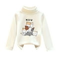 thumbnail image 1 of BOOMNY Toddler Baby Girl Boy Sweater Long Sleeve Cartoon Cat Embroidery Knitted Sweater For Kids High Collar Warm Fall Winter Sweaters, 1 of 3