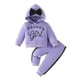 thumbnail image 1 of BOOMNY Toddler Baby Girls Clothes Sets Long Sleeve Daddy'S Girl Letter Prints Pullover Hoodies Sweatpants 2Pcs Outfits Sets Cozy Fall Winter Clothing Set, 1 of 9