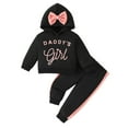 thumbnail image 1 of BOOMNY Toddler Baby Girls Clothes Sets Long Sleeve Daddy'S Girl Letter Prints Pullover Hoodies Sweatpants 2Pcs Outfits Sets Cozy Fall Winter Clothing Set, 1 of 9