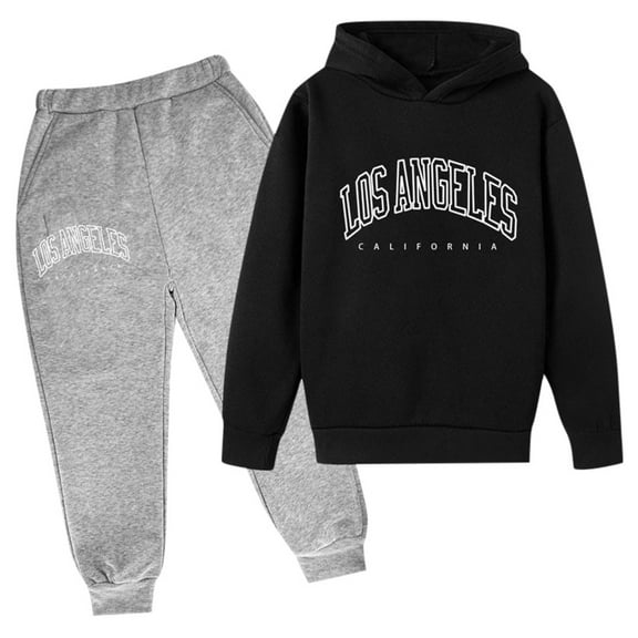 BOOMNY Toddler Baby Girls Clothes Sets Long Sleeve Letter Prints Pullover Hoodies Sweatpants 2Pcs Sport Outfits Cozy Fall Winter Clothing Set