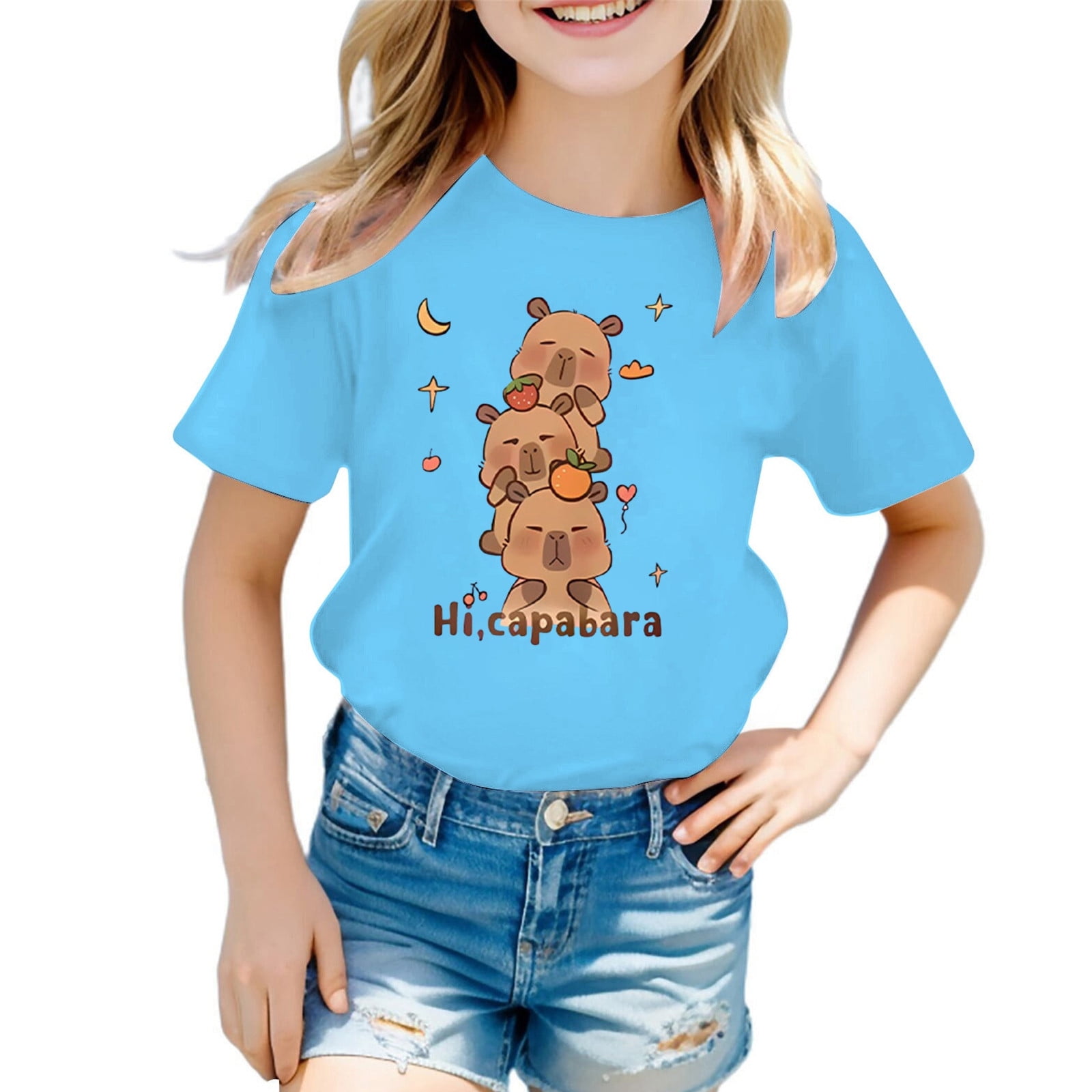 BOOMNY Toddler Baby Girls TShirts Short Sleeve Cartoon Animal Printed